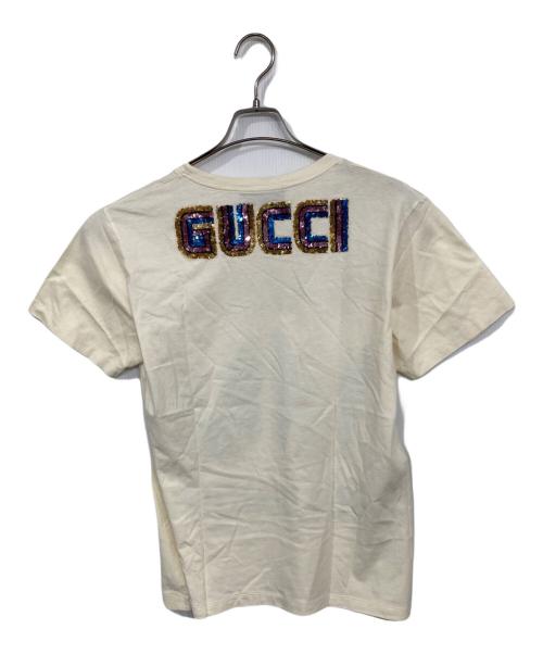 GUCCI（グッチ）GUCCI (グッチ) バックスパンコールロゴTシャツ ベージュ サイズ:Sの古着・服飾アイテム