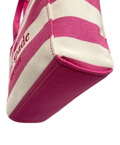 Kate Spade（ケイトスペード）Kate Spade (ケイトスペード) キャンバストートバッグ ピンクの古着・服飾アイテム