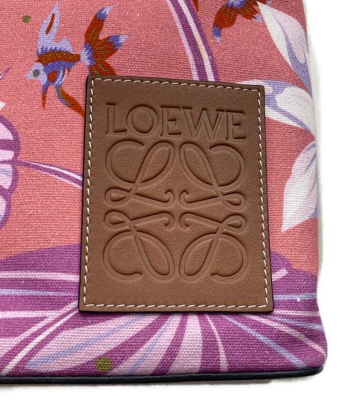 LOEWE（ロエベ）LOEWE (ロエベ) キャンバスレザークラッチバッグ ピンクの古着・服飾アイテム