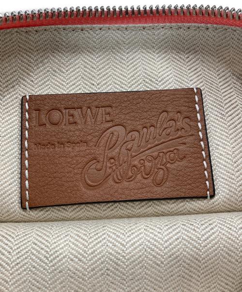 LOEWE（ロエベ）LOEWE (ロエベ) キャンバスレザークラッチバッグ ピンクの古着・服飾アイテム