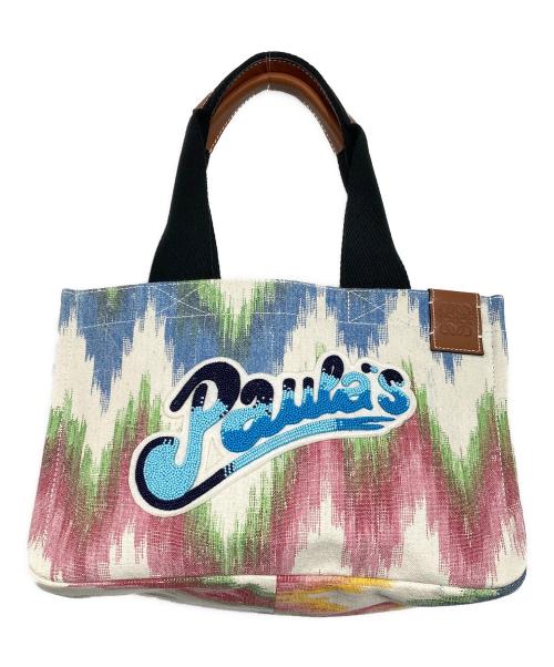 LOEWE（ロエベ）LOEWE (ロエベ) ビーチ カバス トートバッグ ブルー×ピンクの古着・服飾アイテム