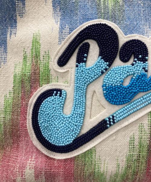 LOEWE（ロエベ）LOEWE (ロエベ) ビーチ カバス トートバッグ ブルー×ピンクの古着・服飾アイテム