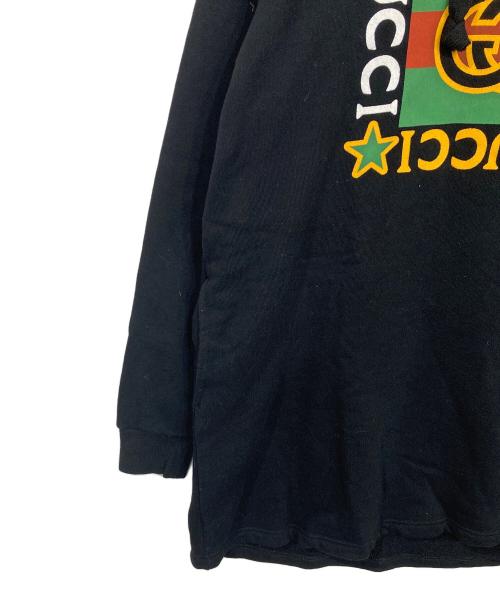 GUCCI（グッチ）GUCCI (グッチ) ロゴプリントフーディーワンピース ブラック サイズ:Sの古着・服飾アイテム
