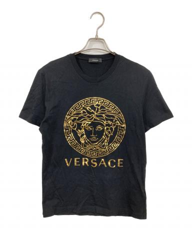 VERSACE メデューサ Tシャツ 黒 金 中古・古着通販】VERSACE (ヴェルサーチェ) メデューサプリントTシャツ