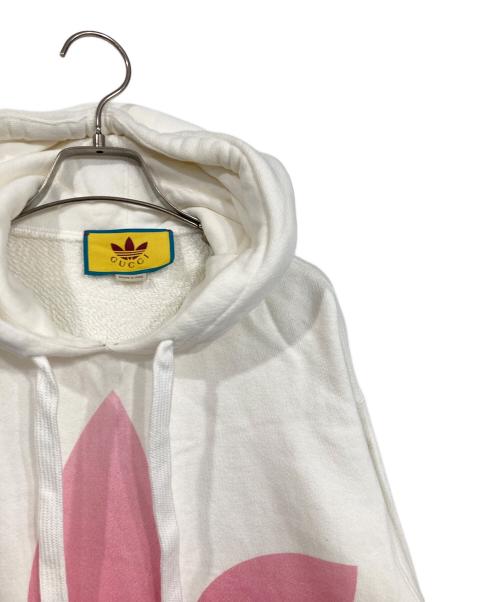 GUCCI（グッチ）GUCCI (グッチ) adidas (アディダス) jersey hooded sweatshirt ホワイト サイズ:XSの古着・服飾アイテム