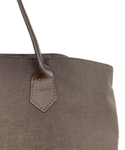 Herve Chapelier（エルベシャプリエ）Herve Chapelier (エルベシャプリエ) レザーハンドル舟型ショルダーL・コーデュラ モカの古着・服飾アイテム