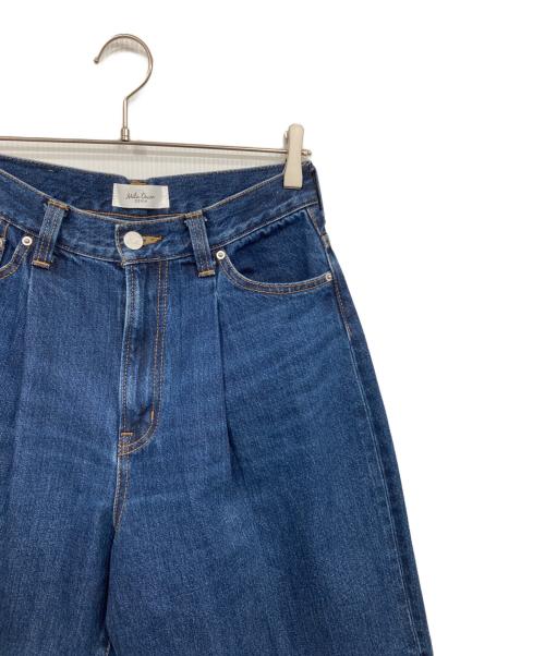 Mila Owen（ミラオーウェン）Mila Owen (ミラオーウェン) センタープレスタックワイドテーパードデニムパンツ【ウォッシャブル】 インディゴの古着・服飾アイテム