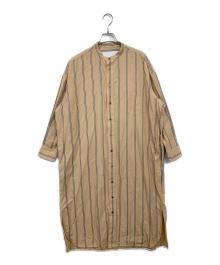 ticca（ティッカ）の古着「ストライプシャツワンピース」｜ベージュ