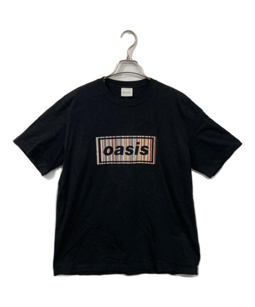 PAUL SMITH（ポールスミス）Paul Smith (ポールスミス) oasis (オアシス) シグネチャーストライプロゴ Tシャツ ブラック サイズ:XLの古着・服飾アイテム