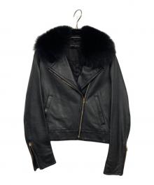 UNITED ARROWS（ユナイテッドアローズ）の古着「フォックスファーライダースジャケット」｜ブラック