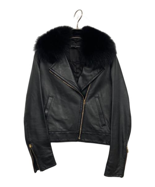 UNITED ARROWS（ユナイテッドアローズ）UNITED ARROWS (ユナイテッドアローズ) フォックスファーライダースジャケット ブラック サイズ:38の古着・服飾アイテム