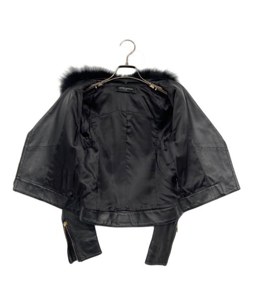 UNITED ARROWS（ユナイテッドアローズ）UNITED ARROWS (ユナイテッドアローズ) フォックスファーライダースジャケット ブラック サイズ:38の古着・服飾アイテム