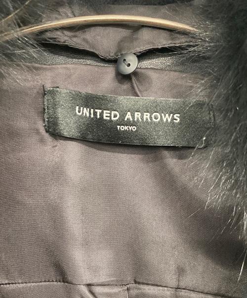 UNITED ARROWS（ユナイテッドアローズ）UNITED ARROWS (ユナイテッドアローズ) フォックスファーライダースジャケット ブラック サイズ:38の古着・服飾アイテム
