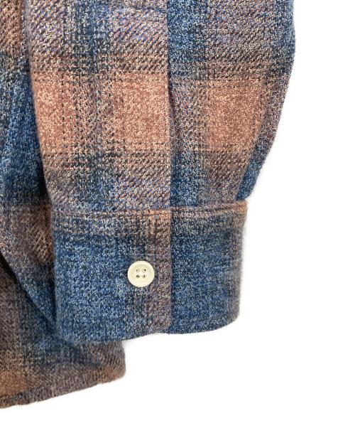 NIGEL CABOURN（ナイジェルケーボン）NIGEL CABOURN (ナイジェルケーボン) LYBRO (ライブロ) WORK SHIRT ブルー×ブラウン サイズ:50の古着・服飾アイテム