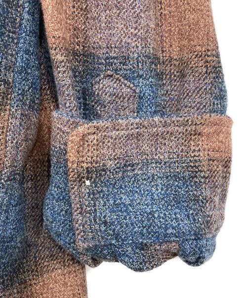 NIGEL CABOURN（ナイジェルケーボン）NIGEL CABOURN (ナイジェルケーボン) LYBRO (ライブロ) WORK SHIRT ブルー×ブラウン サイズ:50の古着・服飾アイテム