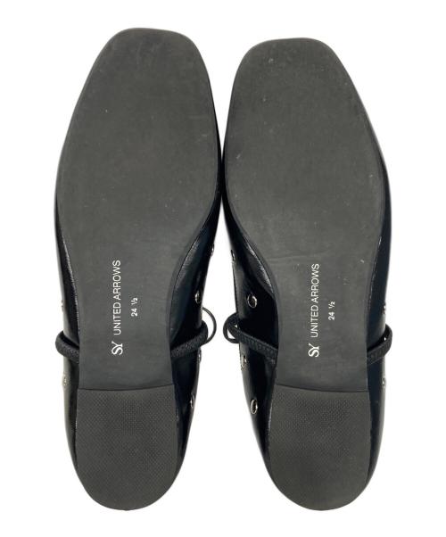 SY UNITED ARROWS（シーユナイテッドアローズ）SY UNITED ARROWS (シーユナイテッドアローズ) マルチドットバレエフラット ブラック サイズ:24 1/2の古着・服飾アイテム