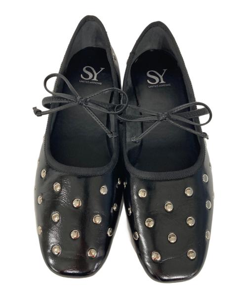 SY UNITED ARROWS（シーユナイテッドアローズ）SY UNITED ARROWS (シーユナイテッドアローズ) マルチドットバレエフラット ブラック サイズ:24 1/2の古着・服飾アイテム
