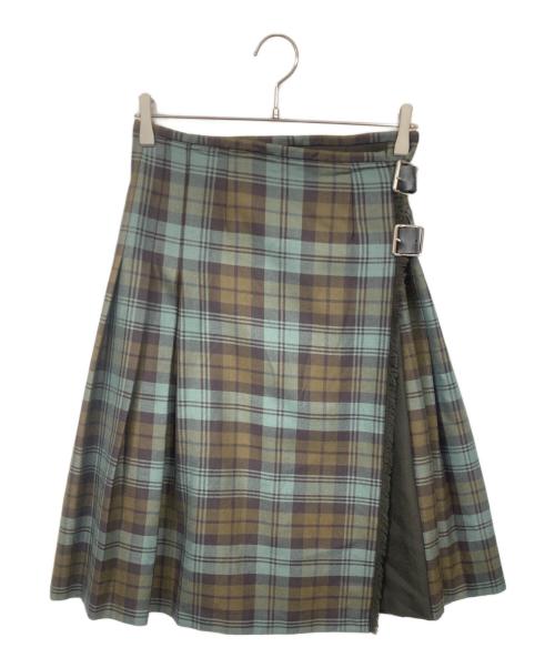 O'NEIL OF DUBLIN（オニールオブダブリン）O'NEIL OF DUBLIN (オニールオブダブリン) SCAPA (スキャパ) ウールラップスカート グリーン サイズ:40の古着・服飾アイテム