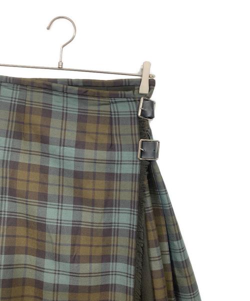 O'NEIL OF DUBLIN（オニールオブダブリン）O'NEIL OF DUBLIN (オニールオブダブリン) SCAPA (スキャパ) ウールラップスカート グリーン サイズ:40の古着・服飾アイテム