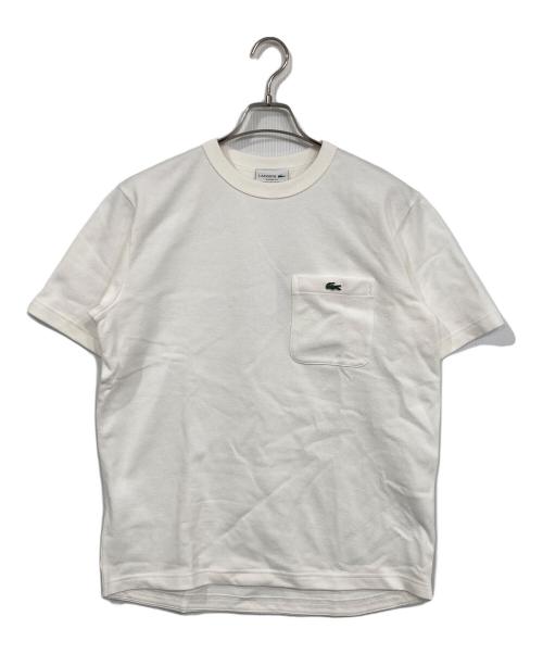 LACOSTE（ラコステ）LACOSTE (ラコステ) 鹿の子地ポケット半袖Tシャツ ホワイト サイズ:4 未使用品の古着・服飾アイテム