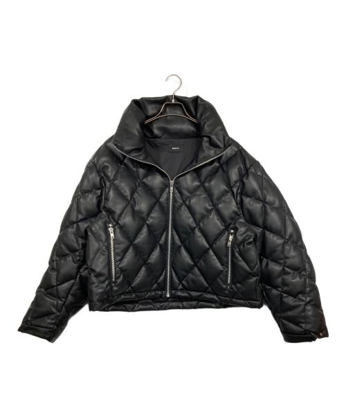 BREATH（ブレス）BREATH (ブレス) FAUX LEATHER QUILTING DOWN JACKET ブラック サイズ:Mの古着・服飾アイテム