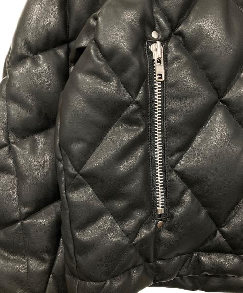 BREATH（ブレス）BREATH (ブレス) FAUX LEATHER QUILTING DOWN JACKET ブラック サイズ:Mの古着・服飾アイテム