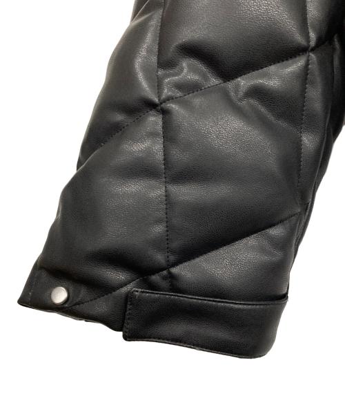 BREATH（ブレス）BREATH (ブレス) FAUX LEATHER QUILTING DOWN JACKET ブラック サイズ:Mの古着・服飾アイテム