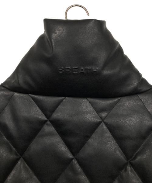 BREATH（ブレス）BREATH (ブレス) FAUX LEATHER QUILTING DOWN JACKET ブラック サイズ:Mの古着・服飾アイテム