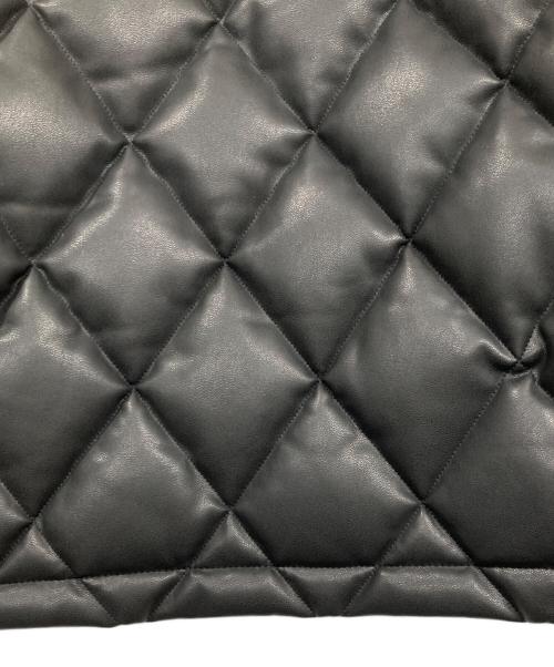 BREATH（ブレス）BREATH (ブレス) FAUX LEATHER QUILTING DOWN JACKET ブラック サイズ:Mの古着・服飾アイテム
