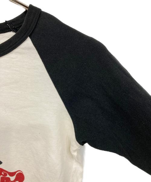 Hysteric Glamour（ヒステリックグラマー）Hysteric Glamour (ヒステリックグラマー) ラグランTシャツ ホワイト×ブラック サイズ:FREEの古着・服飾アイテム