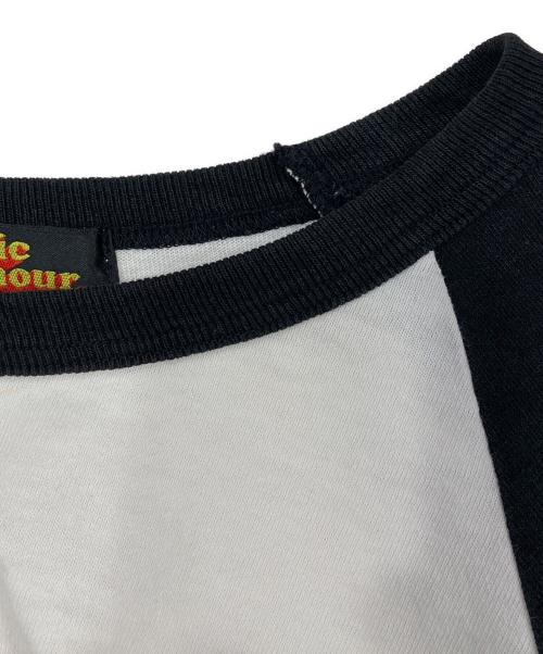 Hysteric Glamour（ヒステリックグラマー）Hysteric Glamour (ヒステリックグラマー) ラグランTシャツ ホワイト×ブラック サイズ:FREEの古着・服飾アイテム