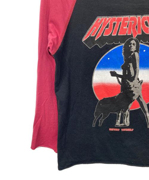 Hysteric Glamour（ヒステリックグラマー）Hysteric Glamour (ヒステリックグラマー) ラグランカットソー ブラック×ピンク サイズ:FREEの古着・服飾アイテム