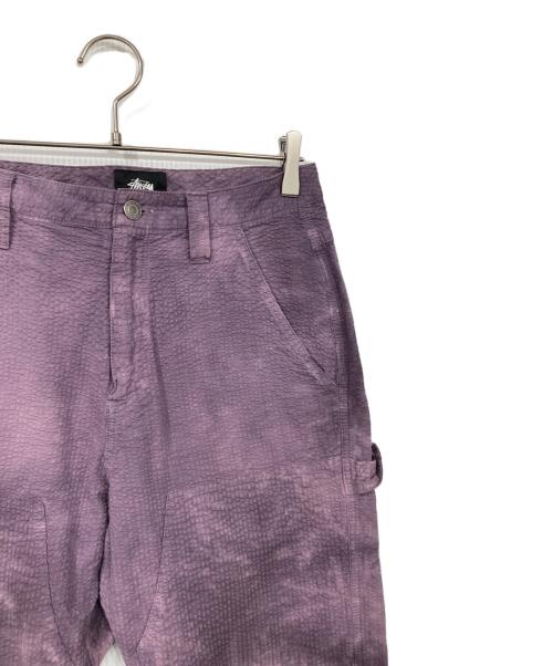 stussy（ステューシー）stussy (ステューシー) タイダイシアサッカーパンツ パープル サイズ:28の古着・服飾アイテム