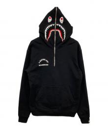 A BATHING APE×NEIGHBORHOOD（ア ベイシング エイプ×ネイバーフッド）の古着「TWO FACE HALF ZIP PULLOVER HOODIE」｜ブラック