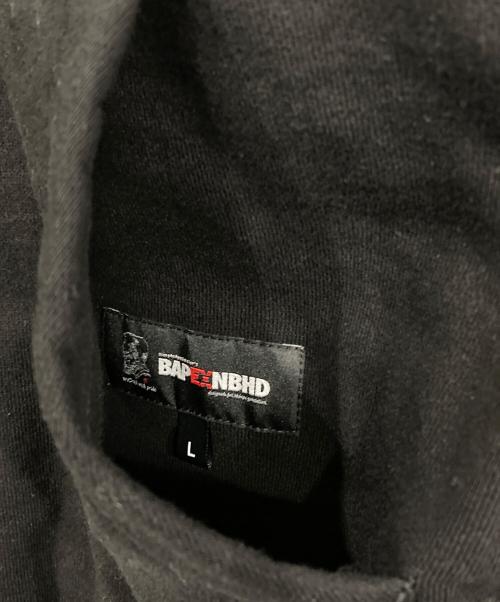 A BATHING APE（ア ベイシング エイプ）A BATHING APE (ア ベイシング エイプ) NEIGHBORHOOD (ネイバーフッド) TWO FACE HALF ZIP PULLOVER HOODIE ブラック サイズ:Lの古着・服飾アイテム