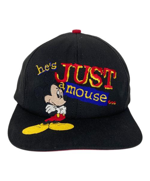 DISNEY（ディズニー）DISNEY (ディズニー) he's JUST mouseキャップ ブラックの古着・服飾アイテム