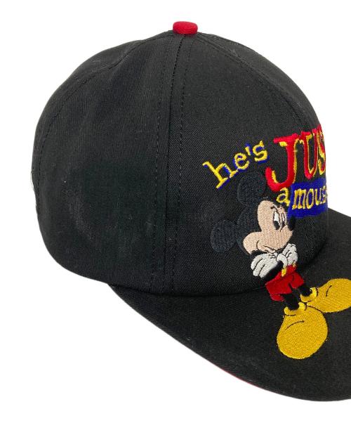 DISNEY（ディズニー）DISNEY (ディズニー) he's JUST mouseキャップ ブラックの古着・服飾アイテム