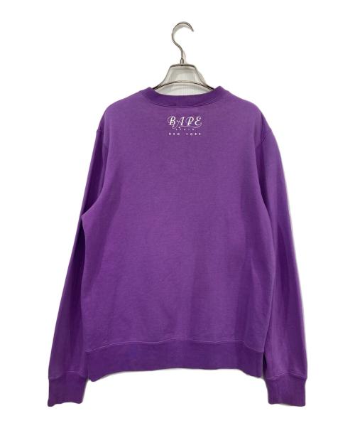 A BATHING APE（アベイシングエイプ）A BATHING APE (アベイシングエイプ) クルーネックスウェット パープル サイズ:Lの古着・服飾アイテム