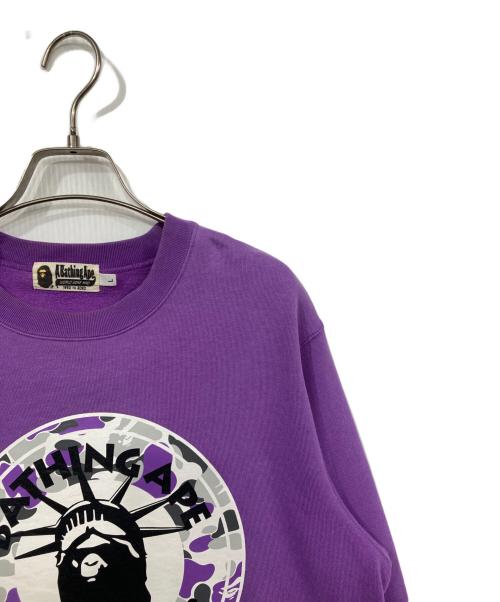 A BATHING APE（アベイシングエイプ）A BATHING APE (アベイシングエイプ) クルーネックスウェット パープル サイズ:Lの古着・服飾アイテム