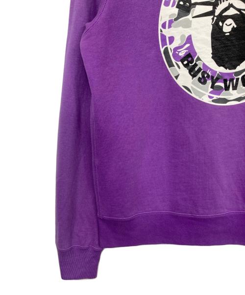 A BATHING APE（アベイシングエイプ）A BATHING APE (アベイシングエイプ) クルーネックスウェット パープル サイズ:Lの古着・服飾アイテム