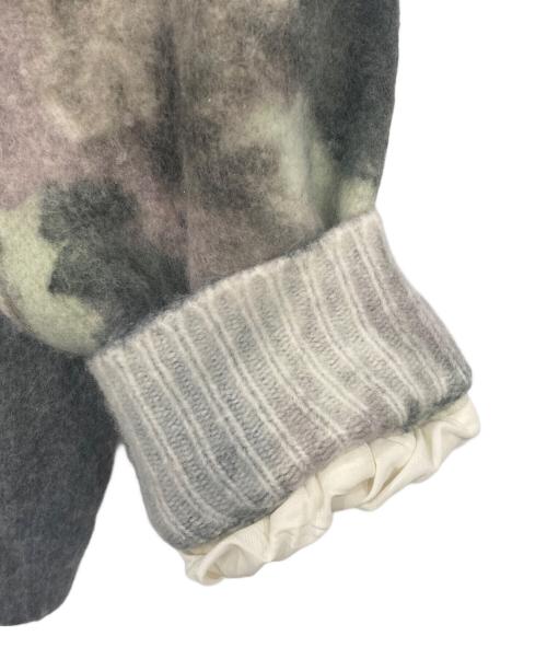 Ameri（アメリ）Ameri (アメリ) UND TEXTURE ART FLOWER KNIT CARDIGAN グレー サイズ:表記無しの古着・服飾アイテム