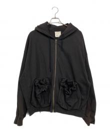 refomed（リフォメッド）の古着「KINCHAKU ZIPUP HOODIE/キンチャクジップアップフーディ」｜ブラック