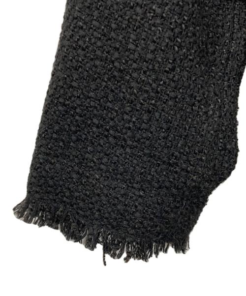 SHIPS any（シップスエニィ）SHIPS any (シップスエニィ) ツイード ノーカラー オーバー ジャケット ブラック サイズ:Fの古着・服飾アイテム