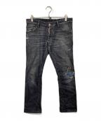 DSQUARED2ディースクエアード）の古着「ダメージ加工スキニーデニムパンツ」｜ブラック