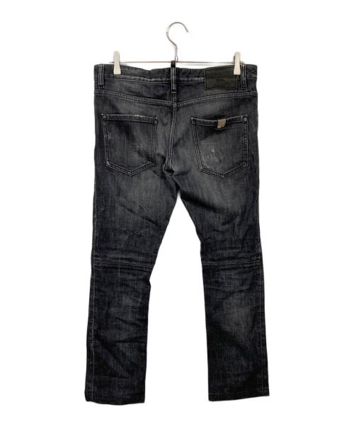 DSQUARED2（ディースクエアード）DSQUARED2 (ディースクエアード) ダメージ加工スキニーデニムパンツ ブラック サイズ:48の古着・服飾アイテム