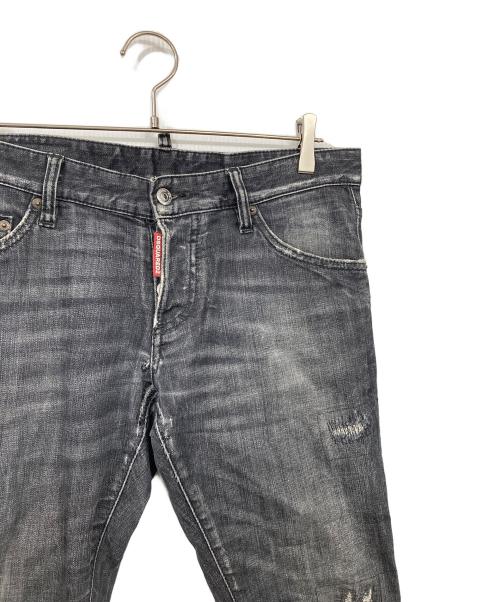 DSQUARED2（ディースクエアード）DSQUARED2 (ディースクエアード) ダメージ加工スキニーデニムパンツ ブラック サイズ:48の古着・服飾アイテム