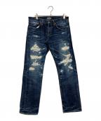 ETERNALエターナル）の古着「リアルユーズド リメイク ストレートジーンズ」｜インディゴ