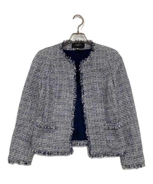 WEEKEND Max Mara（ウィークエンド マックスマーラ）Weekend Max Mara (ウィークエンド マックスマーラ) ツイードジャケット ネイビー×ホワイト サイズ:38の古着・服飾アイテム