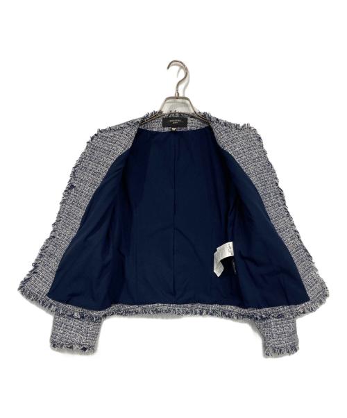 WEEKEND Max Mara（ウィークエンド マックスマーラ）Weekend Max Mara (ウィークエンド マックスマーラ) ツイードジャケット ネイビー×ホワイト サイズ:38の古着・服飾アイテム