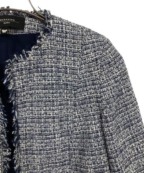 WEEKEND Max Mara（ウィークエンド マックスマーラ）Weekend Max Mara (ウィークエンド マックスマーラ) ツイードジャケット ネイビー×ホワイト サイズ:38の古着・服飾アイテム